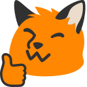 A blob fox emoji giving a thumbs up